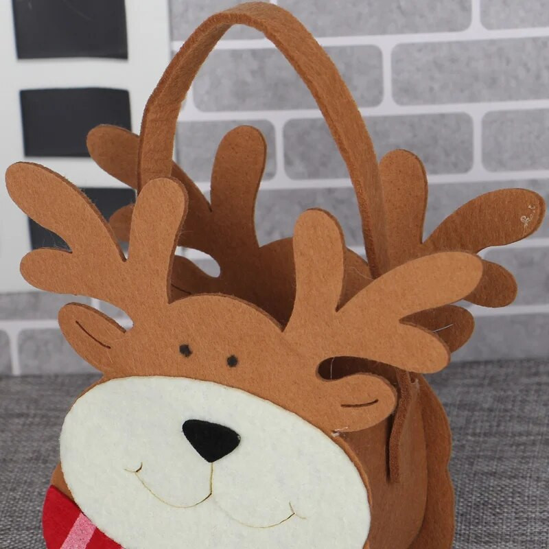 Kalėdų dovanos saldainių krepšys pliušinis Kalėdų Senelis Sniego senelis Briedis Obuolys Naujųjų metų karnavalinis vakarėlis Vaikų puošmena