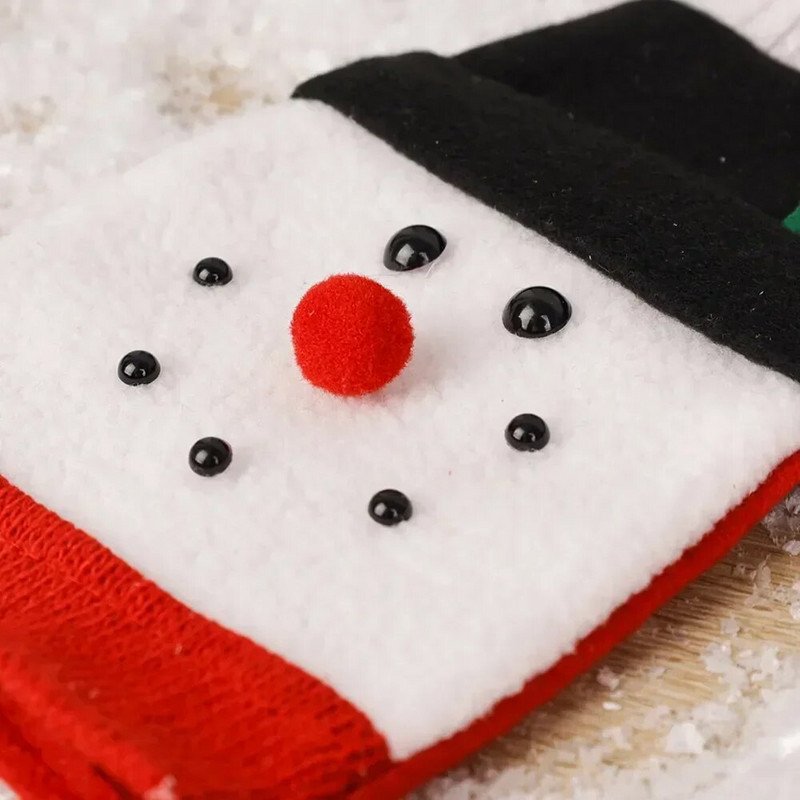 Kalėdų vyno butelių dangtelių rinkinys Kalėdų senelio sniego senelio austi vyno butelių maišeliai Kalėdų vakarėliui vakarienės stalo papuošimai Naujųjų metų dovanos