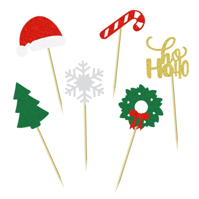 12 vnt kalėdinių keksų tvarsčių su snaigės kalėdinės eglutės kepuraitėmis.