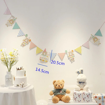 Ins berniukas, mergina, su gimtadieniu, kambarys girlianda reklamjuostė vimpelė fono dekoracija kūdikių dušas gyvūnas princesė tema Kabantys vėliavos