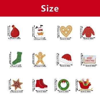 12Pcs Cartoon Christmas Cake Topper Santa Claus Xmas Tree Cupcake Topper for New Year Party Xmas Cake Decoration Noel Navidad