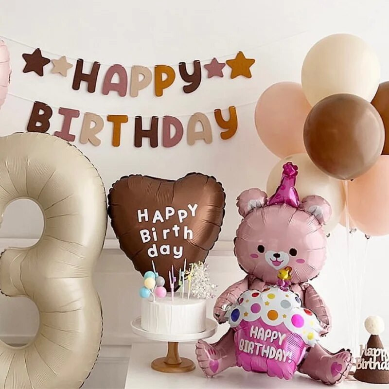 INS korėjietiško stiliaus neaustinės kavos su gimtadieniu girlianda Baby Shower veltinio chaki žvaigždės reklamjuostės dekoravimas