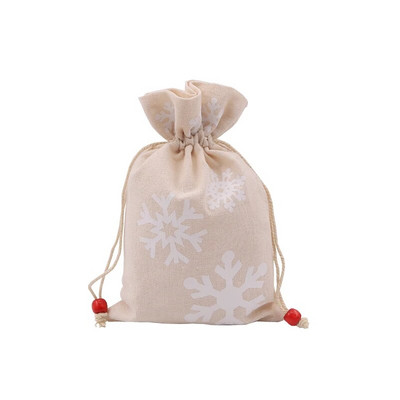 1vnt./Lot Lininiai kalėdiniai medvilniniai maišeliai 15x23cm (5,9"x9") Vakarėlis Favor Apple Papuošalų Pakavimo Krepšeliai Virveliniai maišeliai Saldainių dovanų maišelis