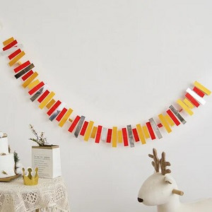 INS Vestuvių fonai Dekoracijos Vaikų gimtadienio vakarėlis Mėlynas rožinis popierinis vėliavėlė Kūdikių dušas Auksinė girlianda