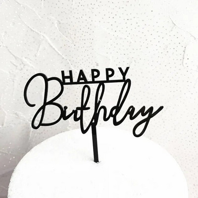 Naujas Happy Birthday torto dangtelis Rose Gold Heart Gimtadienio Akrilinis torto dangtelis vaikams Gimtadienio vakarėlio tortų papuošimai Kūdikių vakarėlis