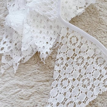 Πανό με βελονάκι για παιδικά γενέθλια White Lace Garland 18th 20th Party Photography Props Baby Shower Crochet