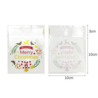 50 vnt Kalėdų dovanų maišeliai Kalėdų saldainių sausainių maišeliai Kalėdų Senelis Kalėdų pakuotė Plastikinis maišelis Kalėdų vakarėlio dekoracijos