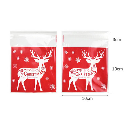 50 vnt Kalėdų dovanų maišeliai Kalėdų saldainių sausainių maišeliai Kalėdų Senelis Kalėdų pakuotė Plastikinis maišelis Kalėdų vakarėlio dekoracijos