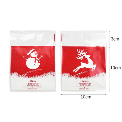 50 vnt Kalėdų dovanų maišeliai Kalėdų saldainių sausainių maišeliai Kalėdų Senelis Kalėdų pakuotė Plastikinis maišelis Kalėdų vakarėlio dekoracijos
