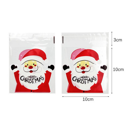 50 vnt Kalėdų dovanų maišeliai Kalėdų saldainių sausainių maišeliai Kalėdų Senelis Kalėdų pakuotė Plastikinis maišelis Kalėdų vakarėlio dekoracijos