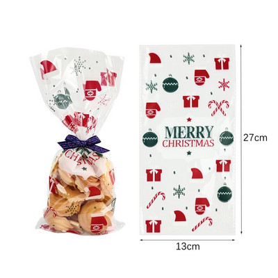 50 vnt Kalėdų dovanų maišeliai Kalėdų saldainių sausainių maišeliai Kalėdų Senelis Kalėdų pakuotė Plastikinis maišelis Kalėdų vakarėlio dekoracijos