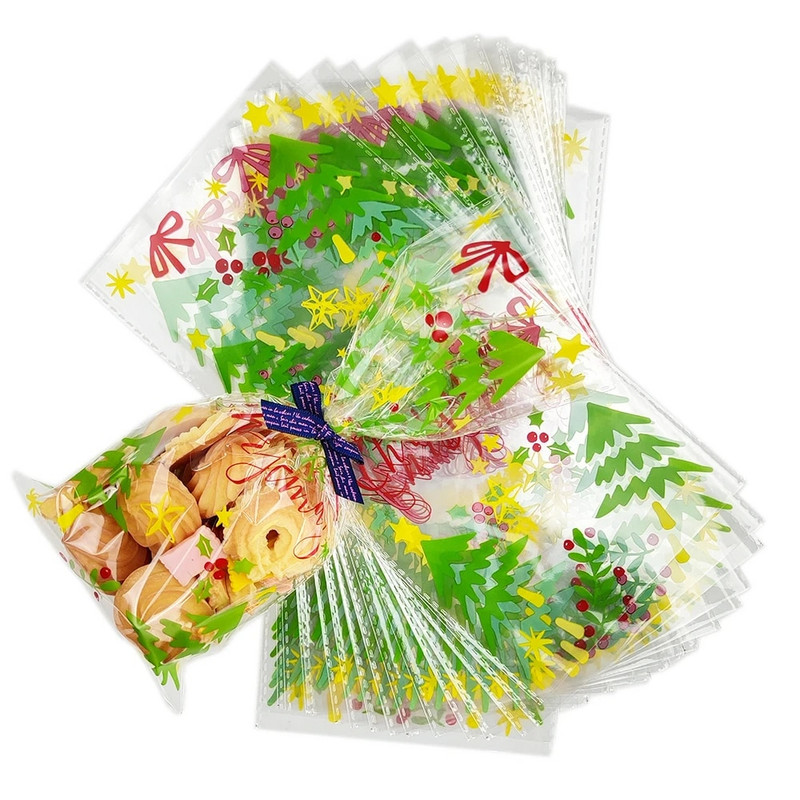 50 vnt Kalėdų dovanų maišeliai Kalėdų saldainių sausainių maišeliai Kalėdų Senelis Kalėdų pakuotė Plastikinis maišelis Kalėdų vakarėlio dekoracijos