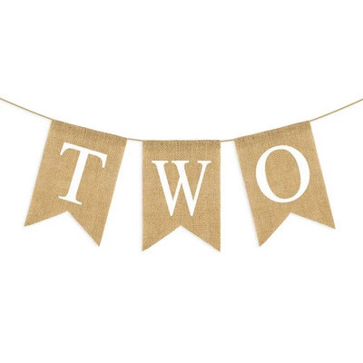 Vaikų gimtadienio segtukas su dviem vėliavėlėmis, 2-oji mergaitės princesės vakarėlis, rožinė reklamjuostė berniukui auksinė girlianda, fonas