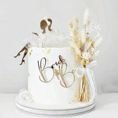 Dviejų dalių komplektacija Bride To Be vakarėlis torto užpilas Auksinis akrilinis mergaičių vakarėlis Dovanų tortas Vestuvinio deserto papuošimas