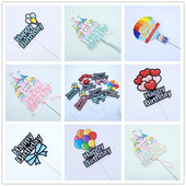 Spalvingi pilies oro balionai, pyragaičių kepuraitės lankelis su gimtadieniu Tortas Vėliavos Vaikų gimtadienio vakarėlis Tortų keptuvė šeimai kepimo reikmenys