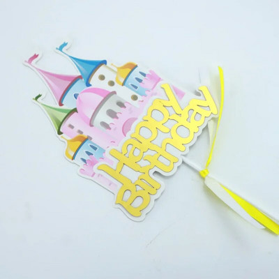 Spalvingi pilies oro balionai, pyragaičių kepuraitės lankelis su gimtadieniu Tortas Vėliavos Vaikų gimtadienio vakarėlis Tortų keptuvė šeimai kepimo reikmenys