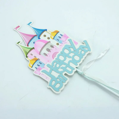 Spalvingi pilies oro balionai, pyragaičių kepuraitės lankelis su gimtadieniu Tortas Vėliavos Vaikų gimtadienio vakarėlis Tortų keptuvė šeimai kepimo reikmenys