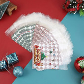 100 vnt./pak. Kalėdiniai sausainiai Saldainių maišeliai Lipni Kalėdų sniego senio sausainių dovanų maišeliai vakarėlio reikmenims