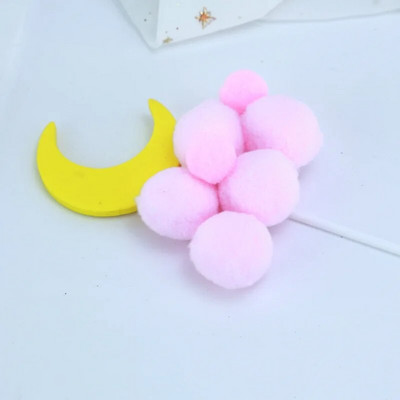 1 vnt Stars Mėnulis Minkštas Pompom Cloud Tortas Su gimtadienio vakarėliu „Pasidaryk pats“ torto viršaus vėliavėlių dekoravimas, skirtas „Cake Topper“ festivalio reikmenims