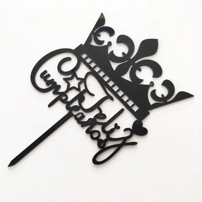 Ispaniškas Happy Birthday torto apmušalas akrilinis Auksinis juodas berniuko mergaičių gimtadienio torto apmušalas Kūdikių vakarėlio desertų dekoravimui