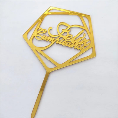 Ispaniškas Happy Birthday torto apmušalas akrilinis Auksinis juodas berniuko mergaičių gimtadienio torto apmušalas Kūdikių vakarėlio desertų dekoravimui