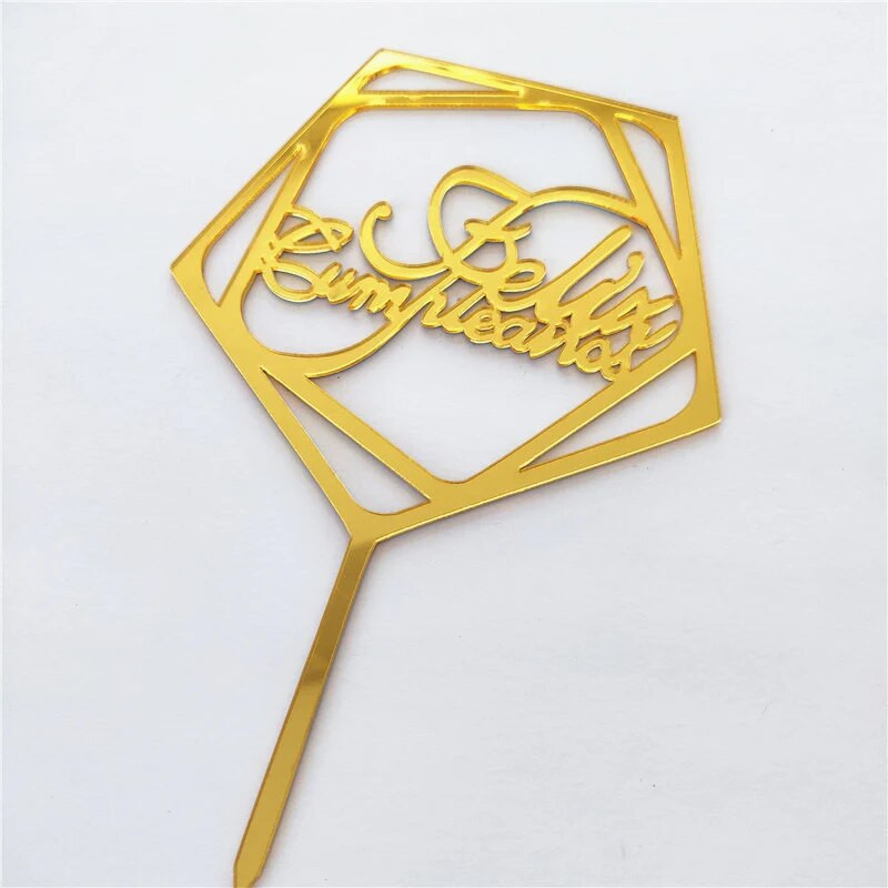 Ispaniškas Happy Birthday torto apmušalas akrilinis Auksinis juodas berniuko mergaičių gimtadienio torto apmušalas Kūdikių vakarėlio desertų dekoravimui