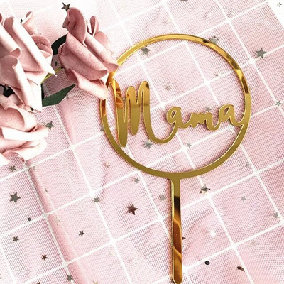 1vnt rožinio aukso širdelės pyragas Viršutinė vėliava Torto atvirutė motinos dienos mamos gimtadienio torto dekoracija Kepimas Keksas Dovanos motinos gimtadieniui