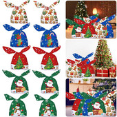 50 vnt Kalėdų saldainių krepšeliai Kalėdų dovanų pakavimo maišelis Kalėdų senelio gėrybių pakavimo maišelis 2024 Navidad Naujųjų metų vakarėliui