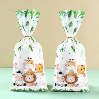 Jungle Animals Party Candy Подаръчни торбички Торбичка за опаковане на бисквити Wild One Safari Подаръчна торбичка за гости Деца Консумативи за рожден ден Baby Shower