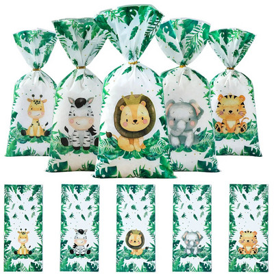 Jungle Animals Party Candy Gift Bags Geanta de ambalare biscuiti Wild One Safari Gift Bag pentru oaspeti Rechizite pentru aniversare pentru copii Baby Shower