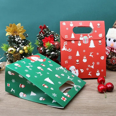 2 vnt Linksmų kalėdinių saldainių dovanų dėžutė su etikete kraftpopieriniai sausainiai Dovanų pakavimo maišeliai 2023 m. Kalėdų vakarėlio namų dekoravimas Naujieji 2024 metai