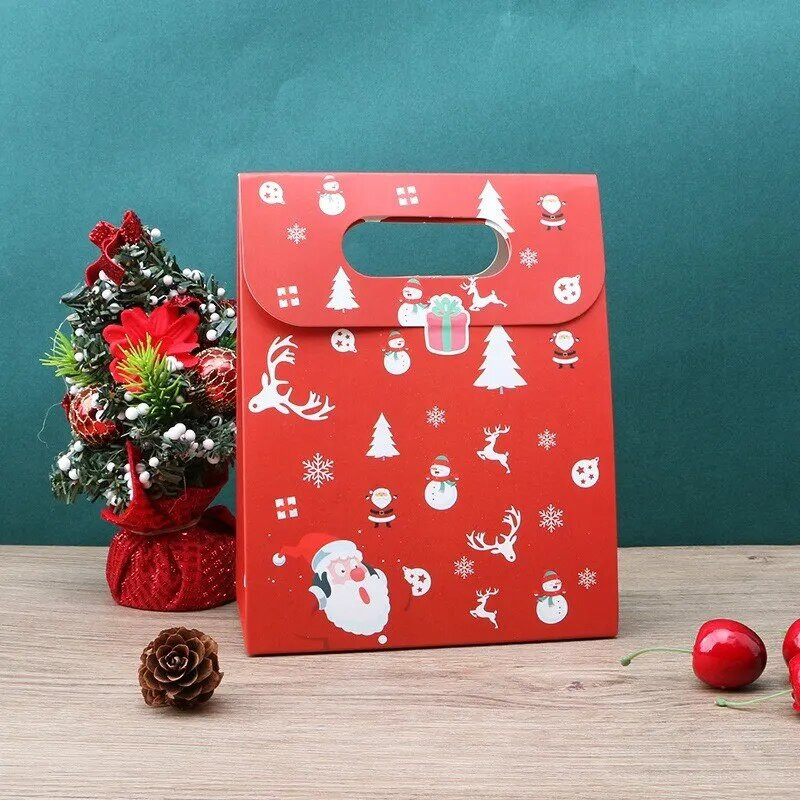 2 vnt Linksmų kalėdinių saldainių dovanų dėžutė su etikete kraftpopieriniai sausainiai Dovanų pakavimo maišeliai 2023 m. Kalėdų vakarėlio namų dekoravimas Naujieji 2024 metai