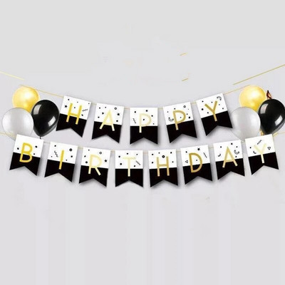 Gimtadienio vakarėlio puošmena kregždutės karštai štampuojamos vėliavėlės su gimtadieniu su užrašais