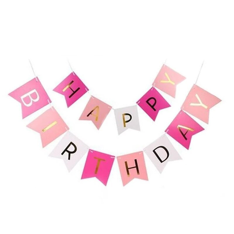 Gimtadienio vakarėlio puošmena kregždutės karštai štampuojamos vėliavėlės su gimtadieniu su užrašais