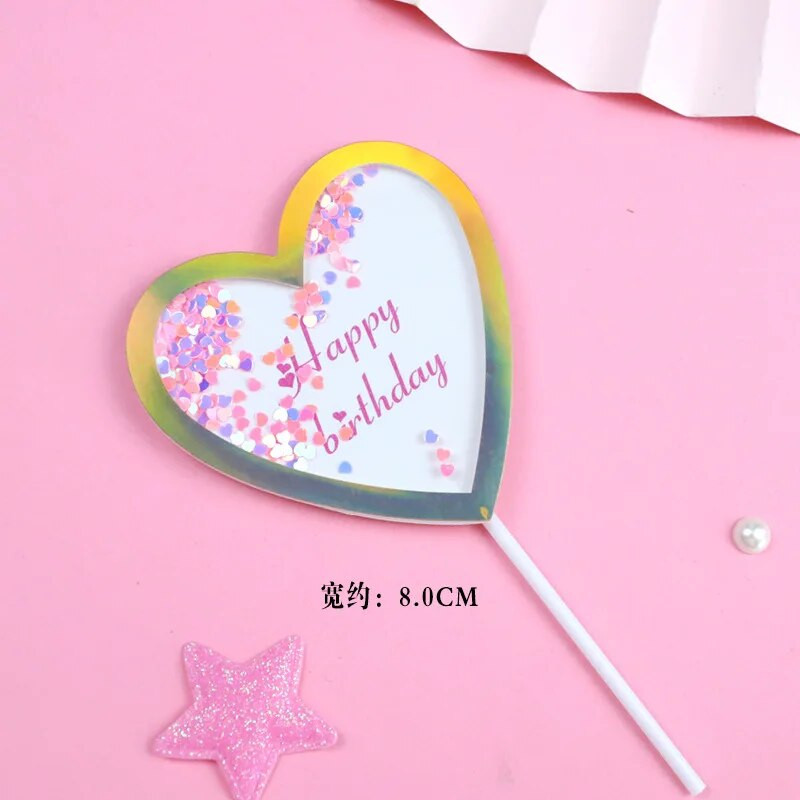 Ins Quicksand Happy Birthday Cake Topper Balloon Debesis „Pasidaryk pats“ Vaikų gimtadienio vakarėlis „Baby Shower Deserto“ dekoravimui