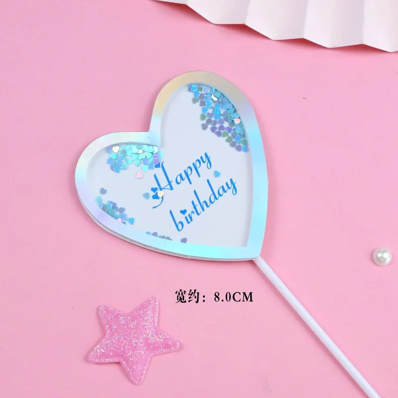 Ins Quicksand Happy Birthday Cake Topper Balloon Debesis „Pasidaryk pats“ Vaikų gimtadienio vakarėlis „Baby Shower Deserto“ dekoravimui