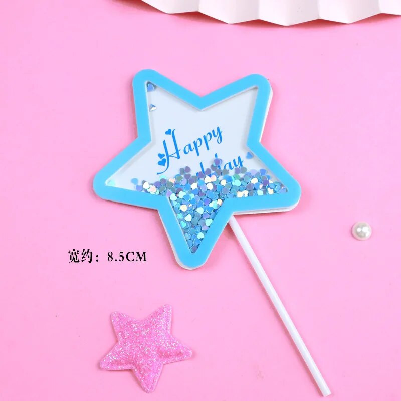 Ins Quicksand Happy Birthday Cake Topper Balloon Debesis „Pasidaryk pats“ Vaikų gimtadienio vakarėlis „Baby Shower Deserto“ dekoravimui