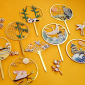 Naujas kūrybingas su gimtadieniu torto užpilas, spalvotas gyvūninis akrilinis gimtadienio vakarėlis, papuošti berniuko mergaičių torto dovanų reikmenis