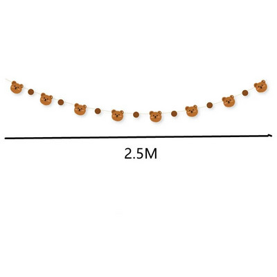 INS Vaikų pirmųjų metų vakarėlis Rudas su gimtadieniu Girliandos Kavos raidės Reklaminė juostelė Meškiukas Vėliava Fono dekoravimas