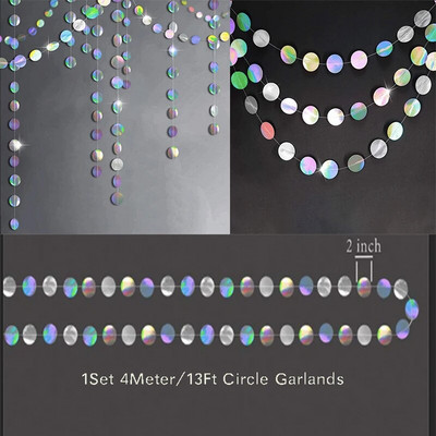 4M blizgantis popierius, juodas auksas, mirguliuojantis mažos žvaigždės ratas, vakarėlis girlianda Streamer reklamjuostė Vestuvių gimtadienio kūdikio dušo EID dekoracija