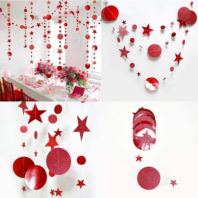 4M blizgantis popierius, juodas auksas, mirguliuojantis mažos žvaigždės ratas, vakarėlis girlianda Streamer reklamjuostė Vestuvių gimtadienio kūdikio dušo EID dekoracija