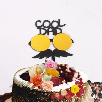Нов Cool DAD рожден ден Cake Topper черен акрил Father\'s day честит рожден ден Cupcake toppers For DAD парти торти подарък Декорации