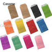 50 vnt mažo maišelio maišelis Mini taškinis kraftpopierinis maišelis Vestuvių vakarėlio kvietimai sveikinimo atvirukai Popierinis dovanų maišelis