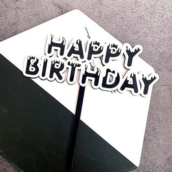 Нова двойна сметанова дума честит рожден ден торта топер детско парти за рожден ден печене торта горна част флаг празненство декорация на торта за рожден ден