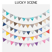 12 vėliavėlių Medvilninio audinio vimpelinis ryšulys Baneris Vakarėlio dekoracijos Su gimtadieniu Vestuvių papuošimas Šiaurės šalių spalvota vėliava S01163