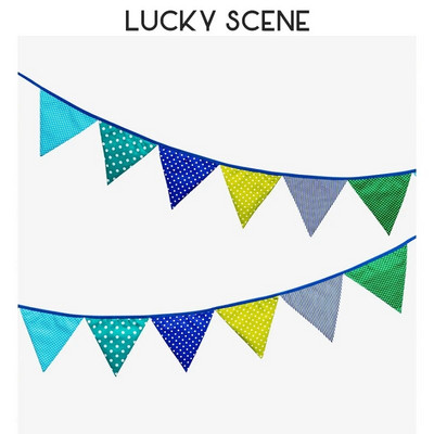 12 vėliavėlių Medvilninio audinio vimpelinis ryšulys Baneris Vakarėlio dekoracijos Su gimtadieniu Vestuvių papuošimas Šiaurės šalių spalvota vėliava S01163