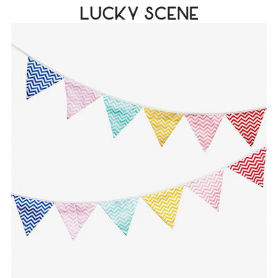 12 vėliavėlių Medvilninio audinio vimpelinis ryšulys Baneris Vakarėlio dekoracijos Su gimtadieniu Vestuvių papuošimas Šiaurės šalių spalvota vėliava S01163