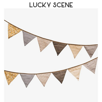 12 vėliavėlių Medvilninio audinio vimpelinis ryšulys Baneris Vakarėlio dekoracijos Su gimtadieniu Vestuvių papuošimas Šiaurės šalių spalvota vėliava S01163