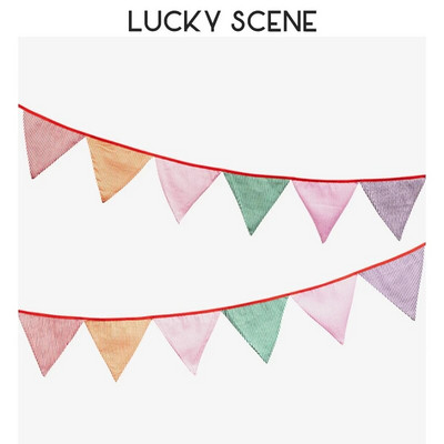 12 vėliavėlių Medvilninio audinio vimpelinis ryšulys Baneris Vakarėlio dekoracijos Su gimtadieniu Vestuvių papuošimas Šiaurės šalių spalvota vėliava S01163