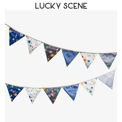 12 vėliavėlių Medvilninio audinio vimpelinis ryšulys Baneris Vakarėlio dekoracijos Su gimtadieniu Vestuvių papuošimas Šiaurės šalių spalvota vėliava S01163